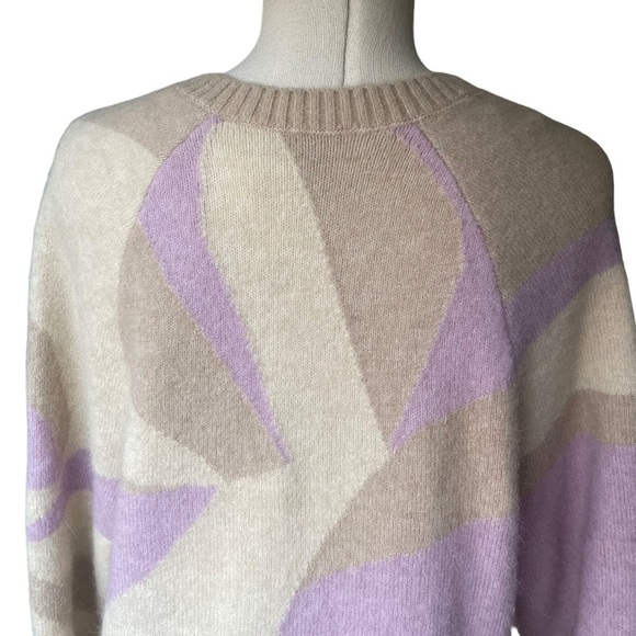 & Other Stories Intarsia Alpaca Wool Knit Midi Dress in Beige/Pink - Picture 9 of 10